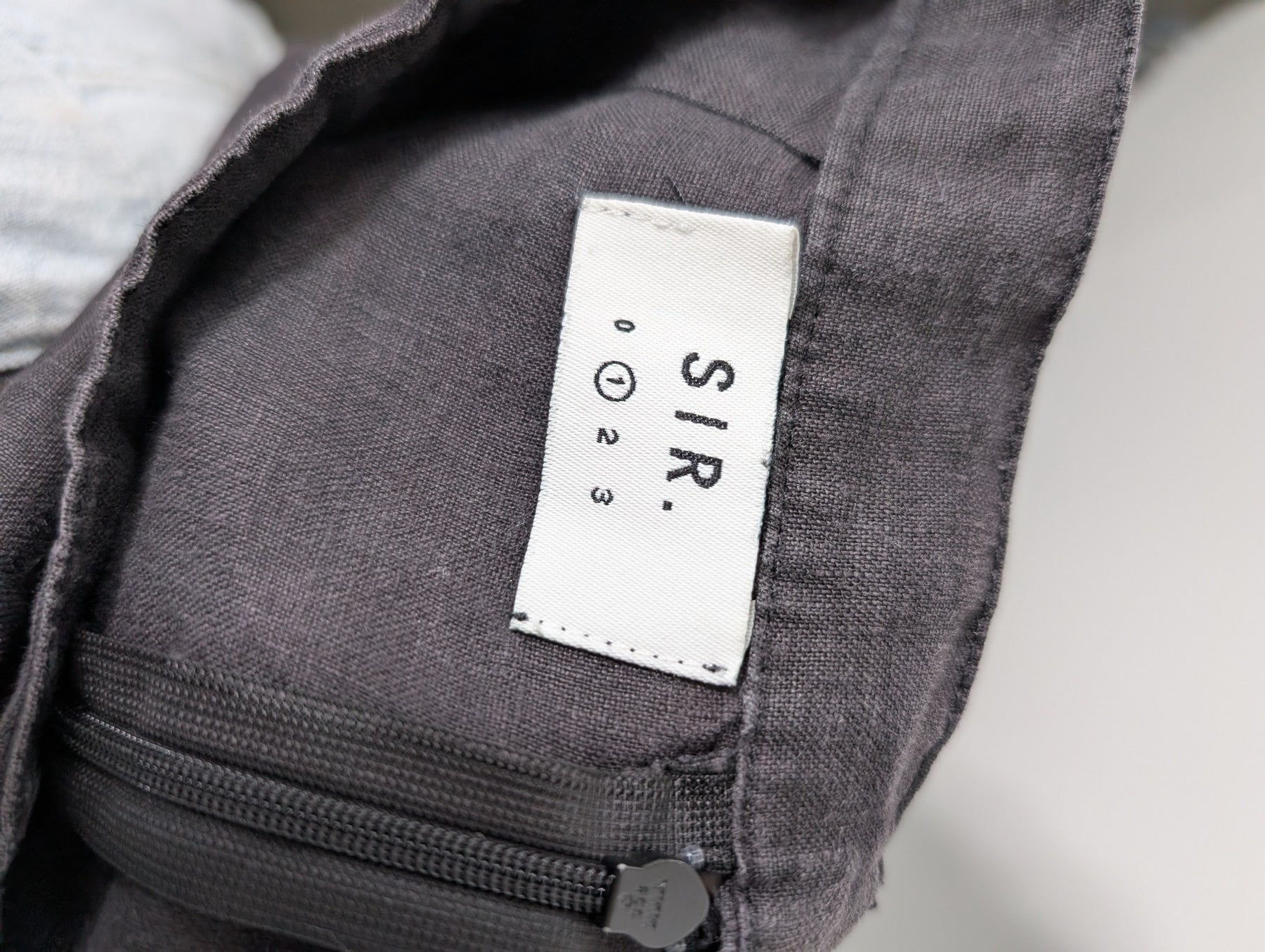 SIR. Linen Wide-Leg Trousers Dark Grey Size 1 - Image 5
