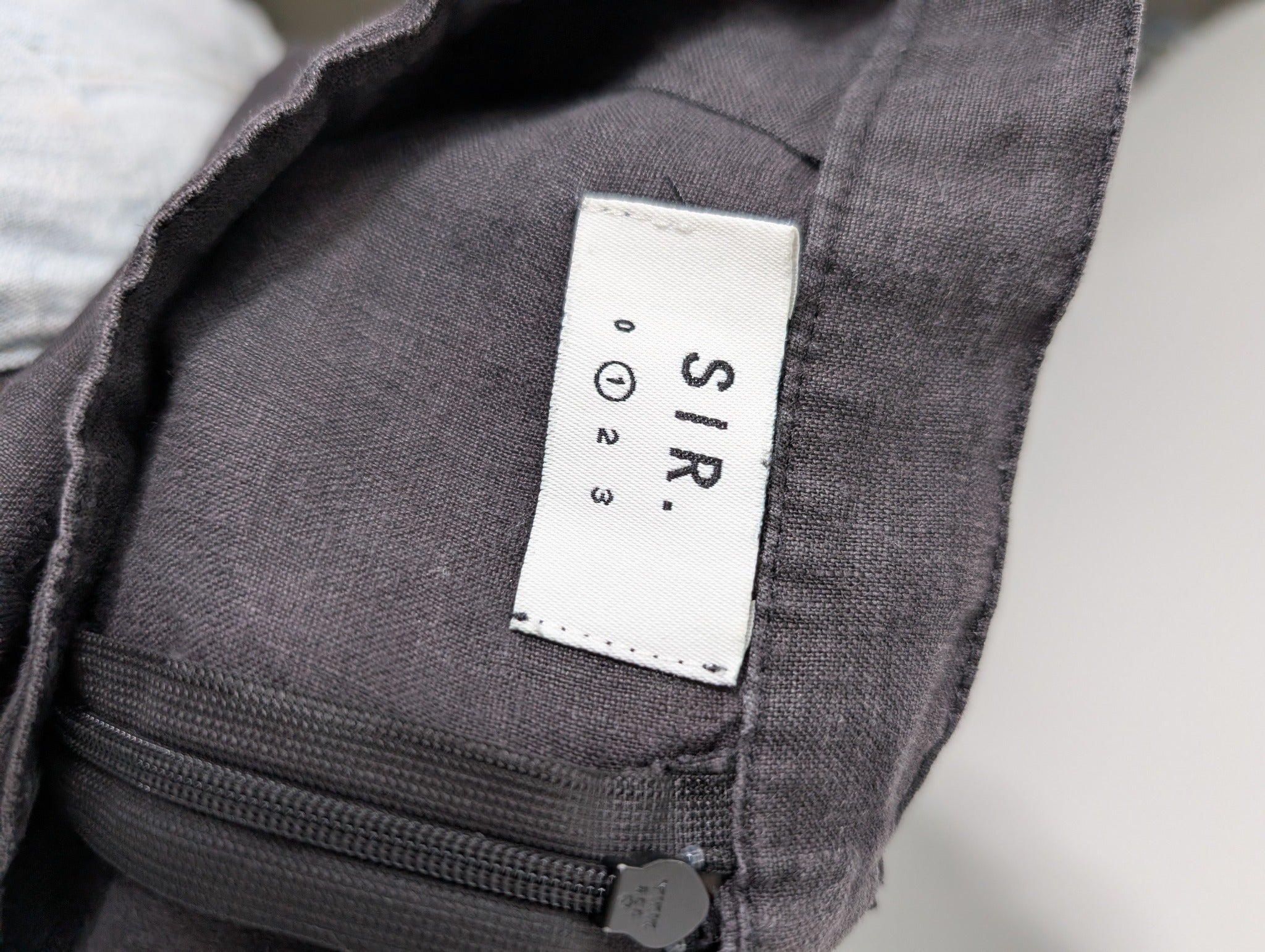 SIR. Linen Wide-Leg Trousers Dark Grey Size 1 - Image 5