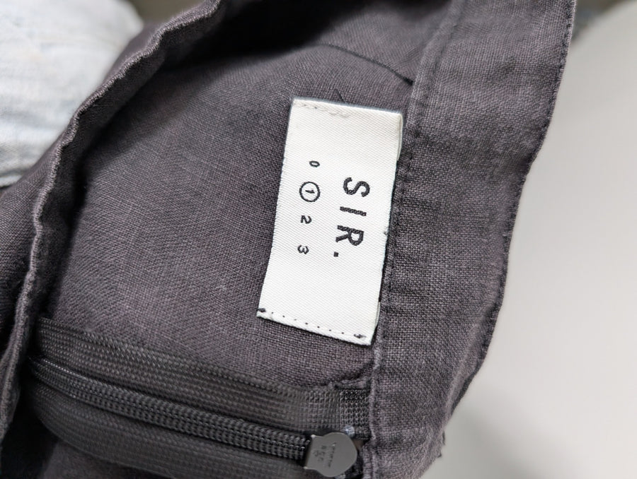 SIR. Linen Wide-Leg Trousers Dark Grey Size 1 - Image 5