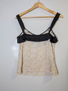 Fleur Wood Silk Lace Camisole Cream & Black Size 2 - Image 4