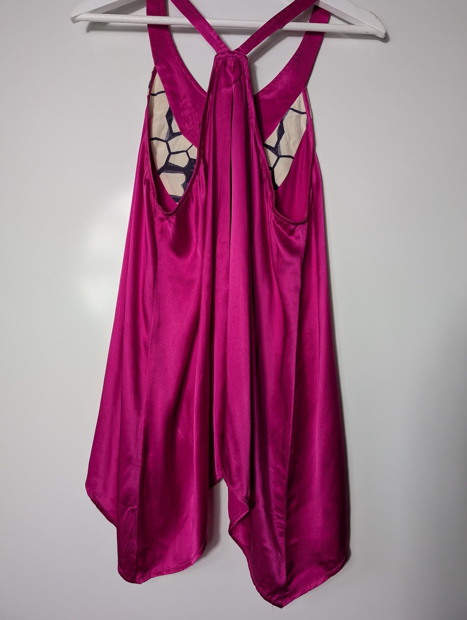 Hussy Racerback Tank Top Pink Geometric Print AU 12 - Image 4
