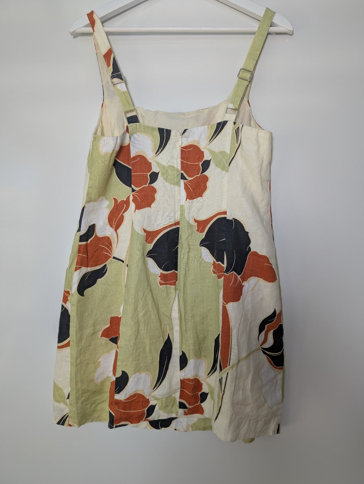 AERE Floral Linen Mini Dress Women's Size 12 - Image 4