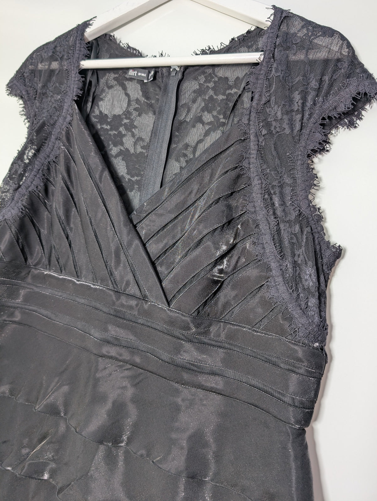 Flirt by Mr K Tiered Cocktail Dress Black Size 16 - Image 3