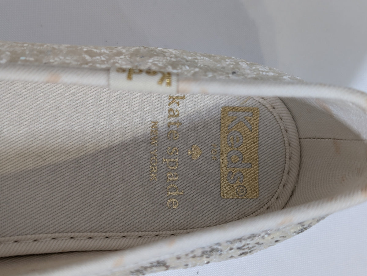 Keds x Kate Spade Triple Decker Glitter Slip-On Sneakers Silver US 8 - Image 6