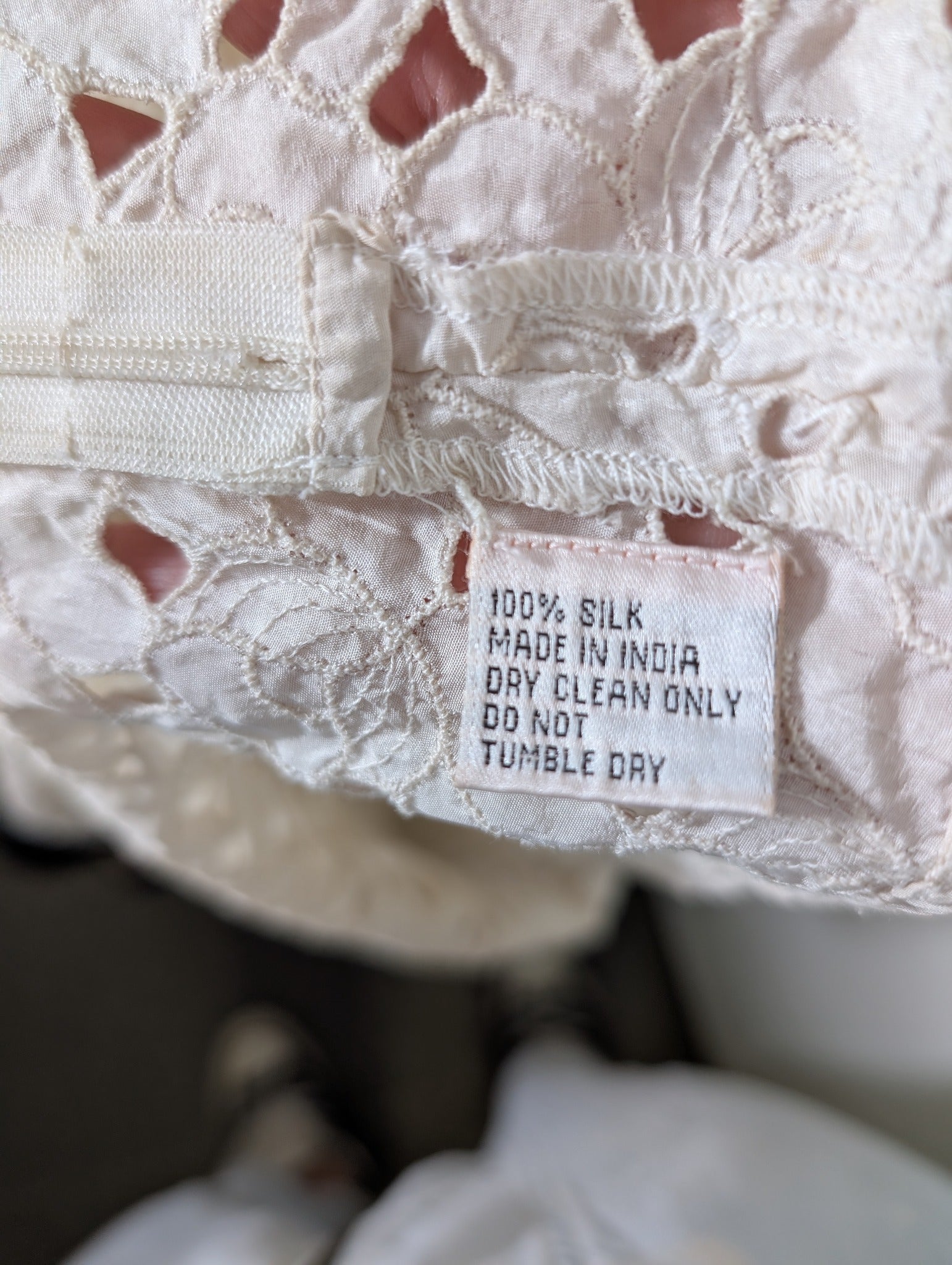 Fleur Wood Silk Lace Camisole Cream & Black Size 2 - Image 6