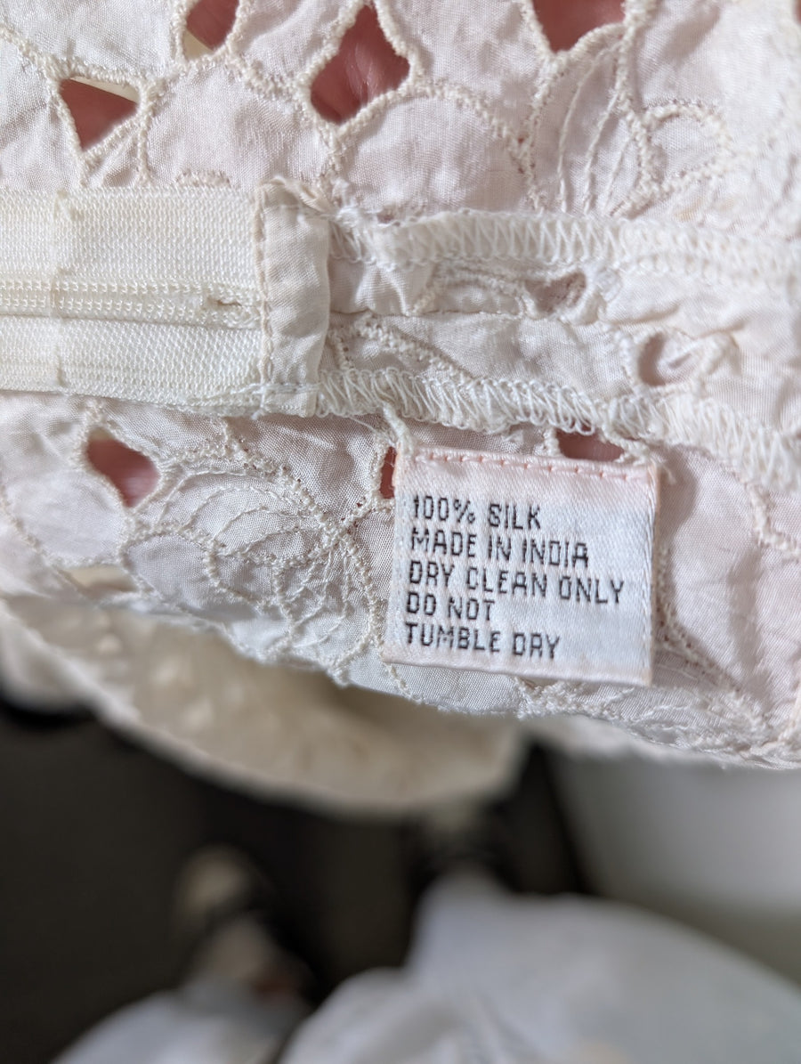Fleur Wood Silk Lace Camisole Cream & Black Size 2 - Image 6