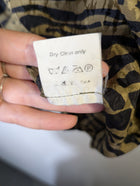 J M T Animal Print Button-Down Blouse Brown Size 34 - Image 11
