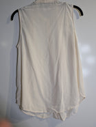 Reiss V-Neck Button-Front Blouse Cream Women's UK 8 - Image 8