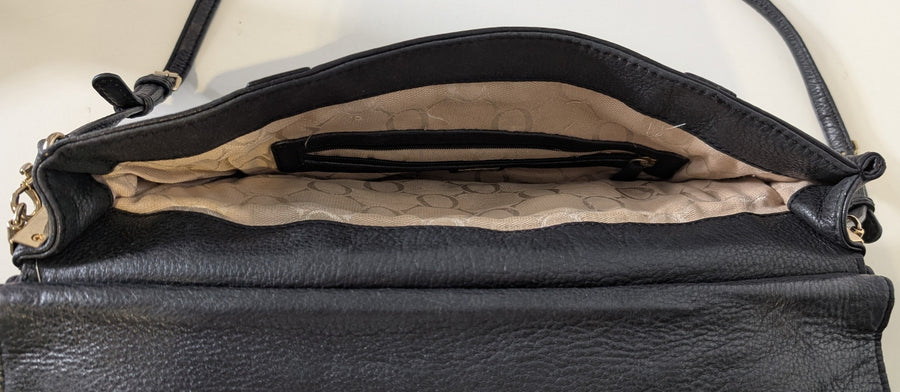 Oroton Leather Handbag Black Classic Crossbody - Image 7