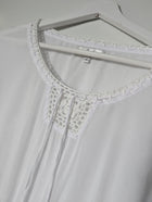 Arnhem Boho Crochet Trim Long Sleeve Blouse White Size M - Image 2
