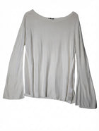 Halston Heritage Knit Sweater With Silk Side Panels White Small - Image 1