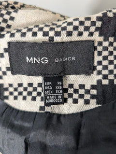 Mango Textured Coat Black and White Checkered XS - Image 5