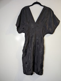 Bassike V-Neck Kimono Sleeve Mini Dress Black Size 0 - Image 2