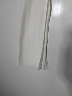 Halston Heritage Knit Sweater With Silk Side Panels White Small - Image 2