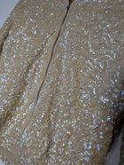 Collette Dinnigan Zip-Front Sequin Cardigan Gold Women's Size S - Image 2