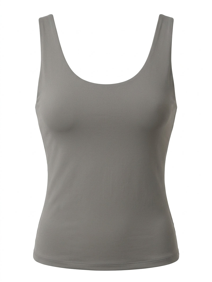 Noli Grey Sleeveless Scoop Neck Bodysuit - Image 1