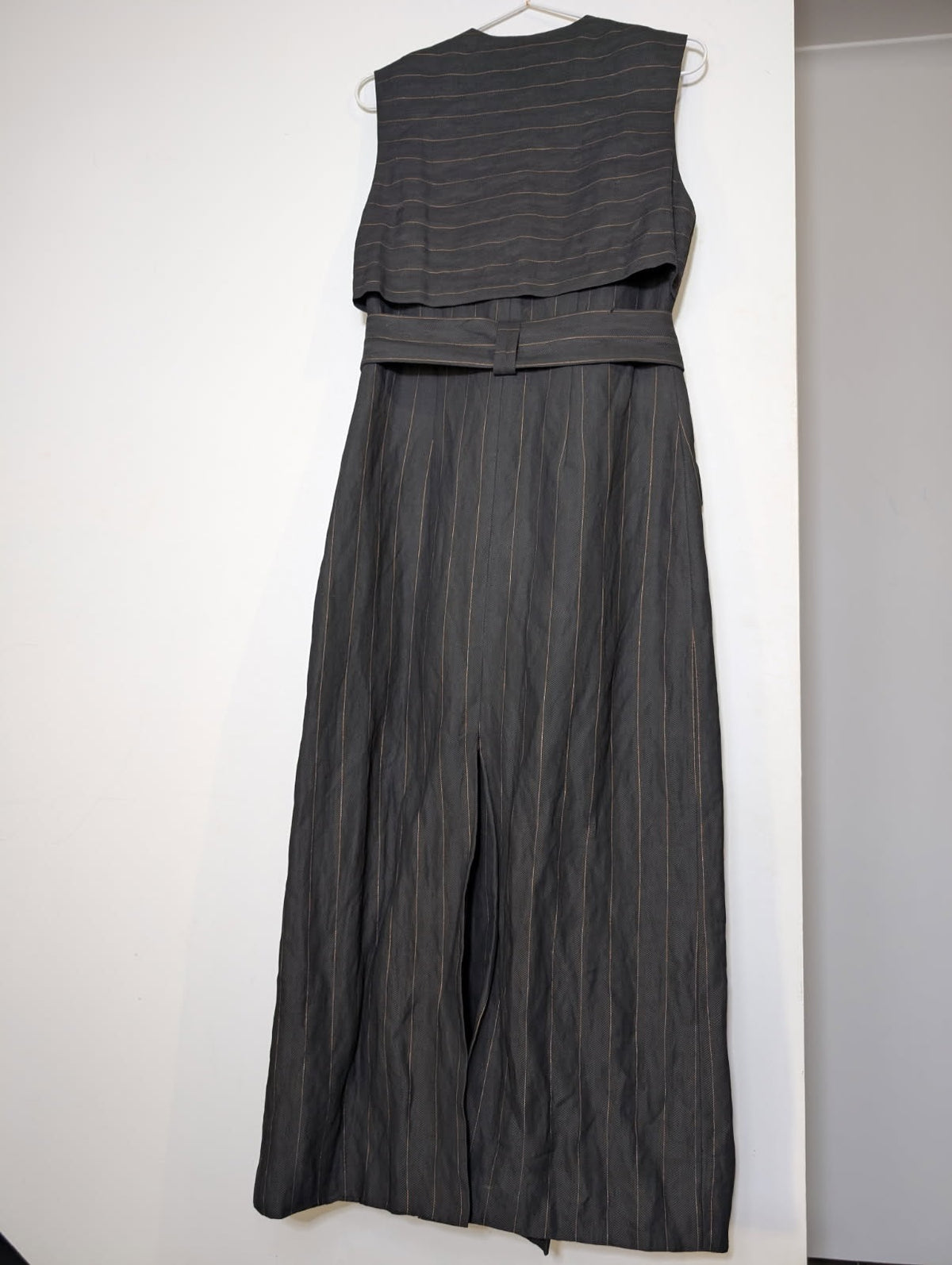 Ginger & Smart Longline Pinstripe Double-Breasted Sleeveless Vest Coat - Image 7