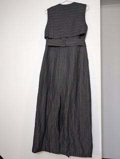 Ginger & Smart Longline Pinstripe Double-Breasted Sleeveless Vest Coat - Image 7