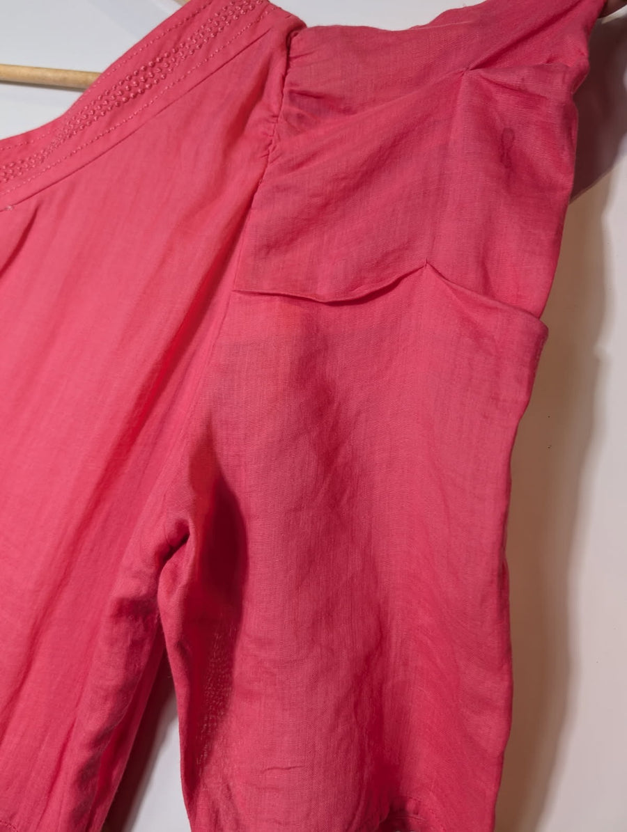 Morrison One-Shoulder Tiered Midi Dress Pink Size 2 - Image 2