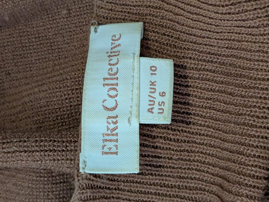 Elka Collective Knit Tank Top Brown Ribbed Sleeveless Women's AU 10 - Image 7