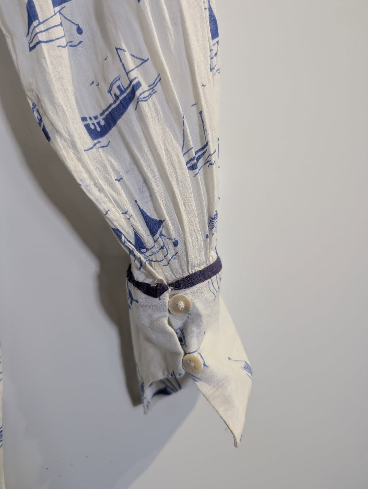 Marie Louise de Mar Sailboat Print Nightshirt White/Blue - Image 7
