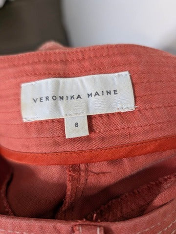 Veronika Maine Trousers Rust Orange Size 8 - Image 7
