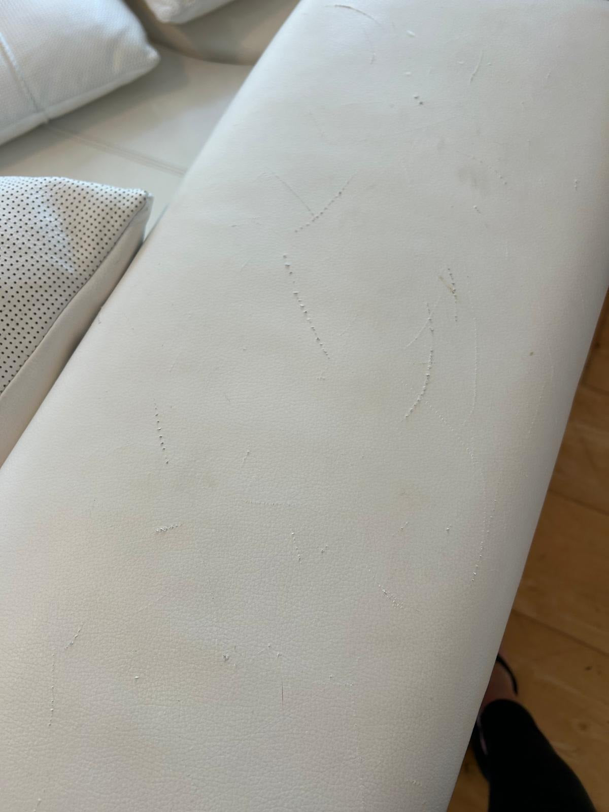 Domino-Style Curved White Leather Modular Sectional Sofa - Image 8
