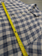 Suitsupply Men's Blue and White Check Pure Linen Shirt Size 37 / 14.5 - Image 6