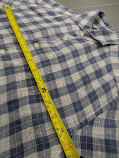 Suitsupply Men's Blue and White Check Pure Linen Shirt Size 37 / 14.5 - Image 6