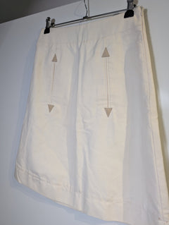 See By Chloé A-Line Skirt Off-White Cotton-Wool Blend EU 38 - Image 3