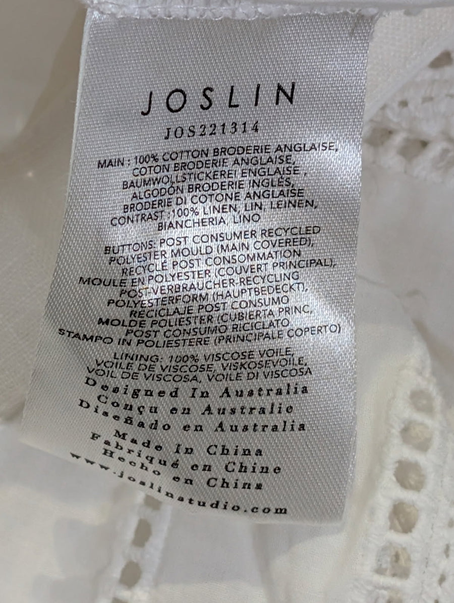 Joslin Studio Broderie Anglaise Button-Down Shirt White Women's AU 6 - Image 7