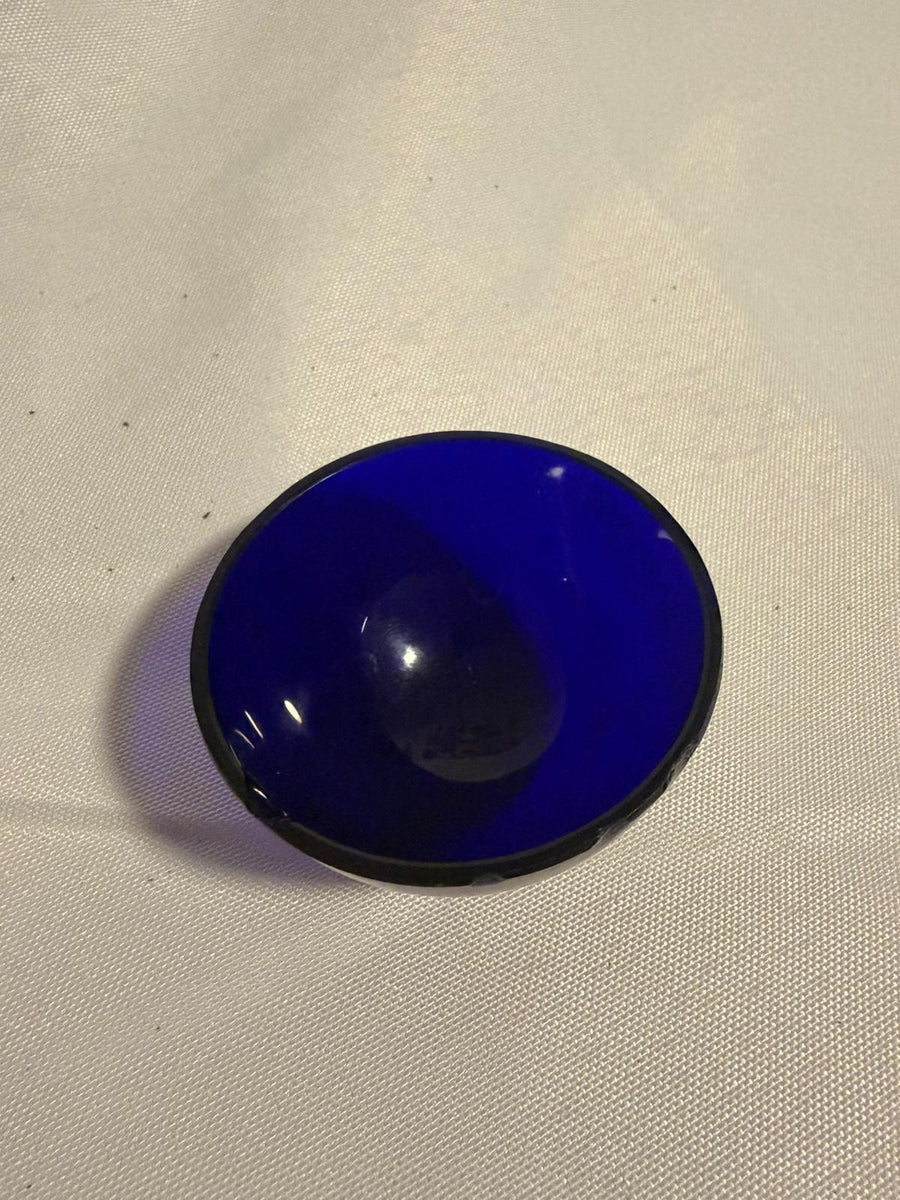 MAPPIN&WEBB Silver-Plated Salt Cellar With Cobalt Blue Glass Liner - Image 7