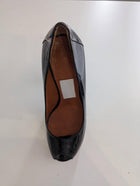 Lanvin Patent Leather Platform Peep Toe Pumps - Black Size 39 - Image 6