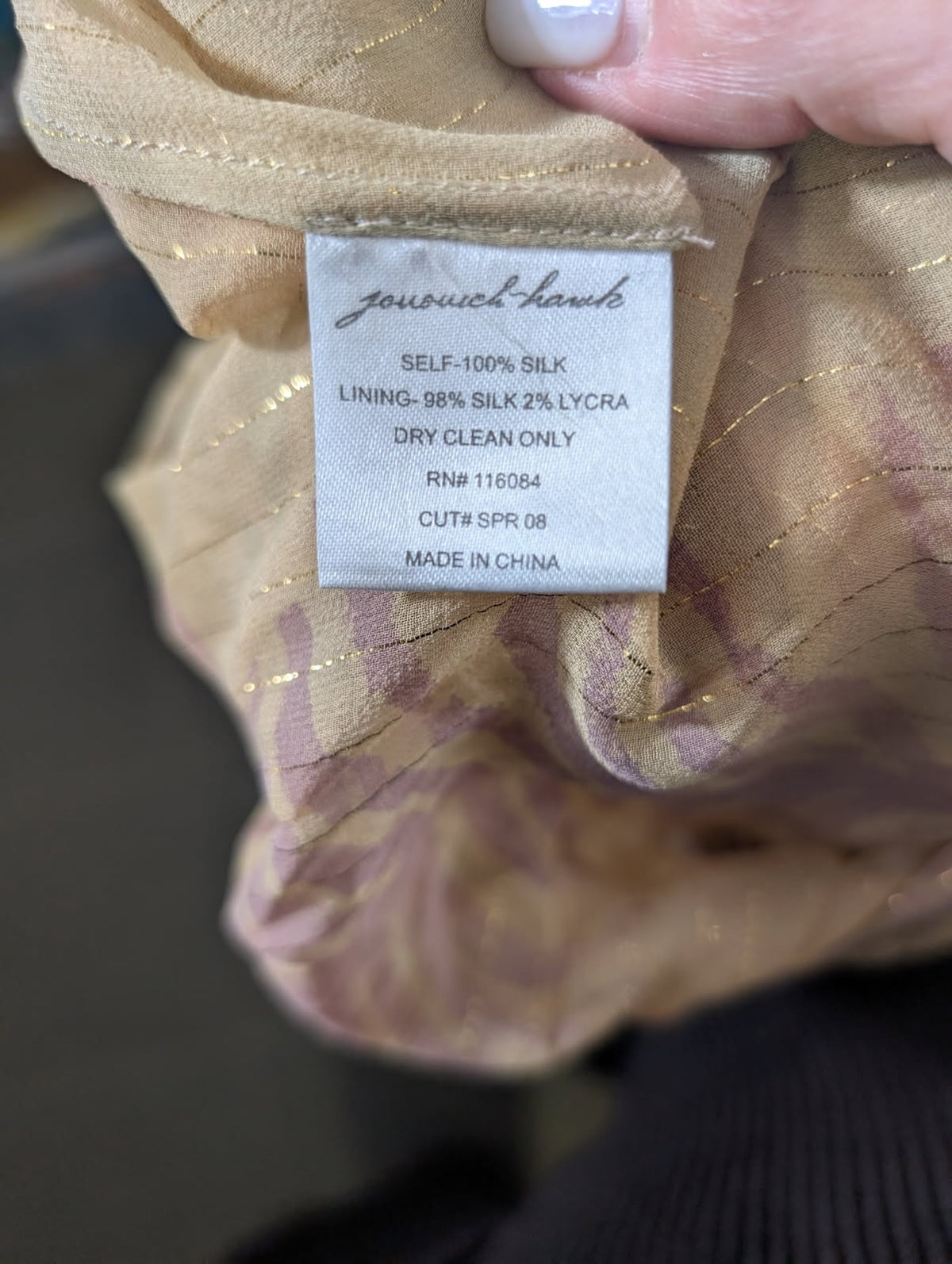 Jovovich-Hawk Silk Tunic Dress Purple Feather Print Size 4 - Image 6