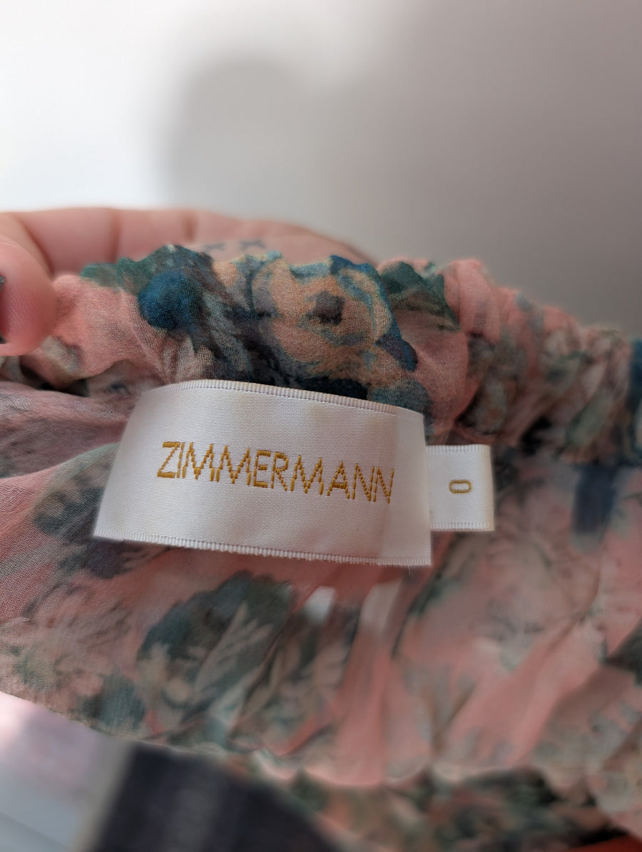 Zimmermann Floral Silk Slip Dress and Duster Robe Set Pink Size 0 - Image 7