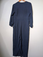 Whistles Floral Jacquard Wrap Jumpsuit Navy Blue UK 10 - Image 7