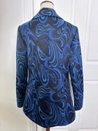 Charlie Brown Blue and Black Swirl Print Blazer - Size 10 - Image 7
