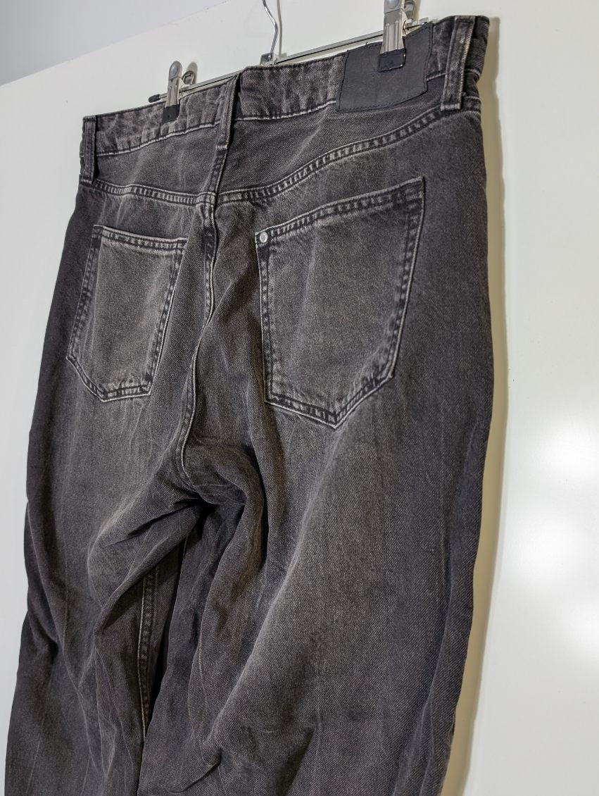 H&M Baggy Wide Leg Jeans Black Mid Waist Women's US 8 - Image 7