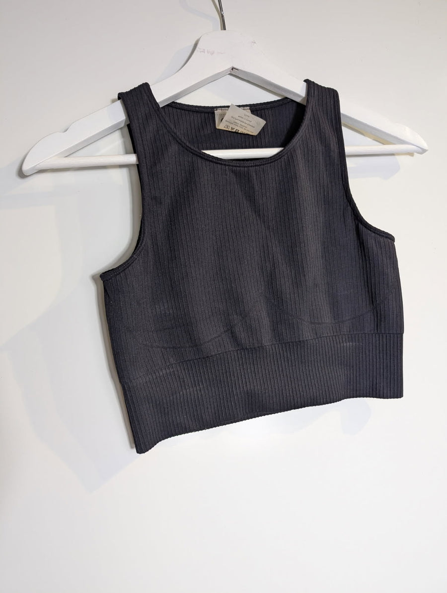 Aim'n Ribbed Activewear Crop Top Black Size S - Image 7