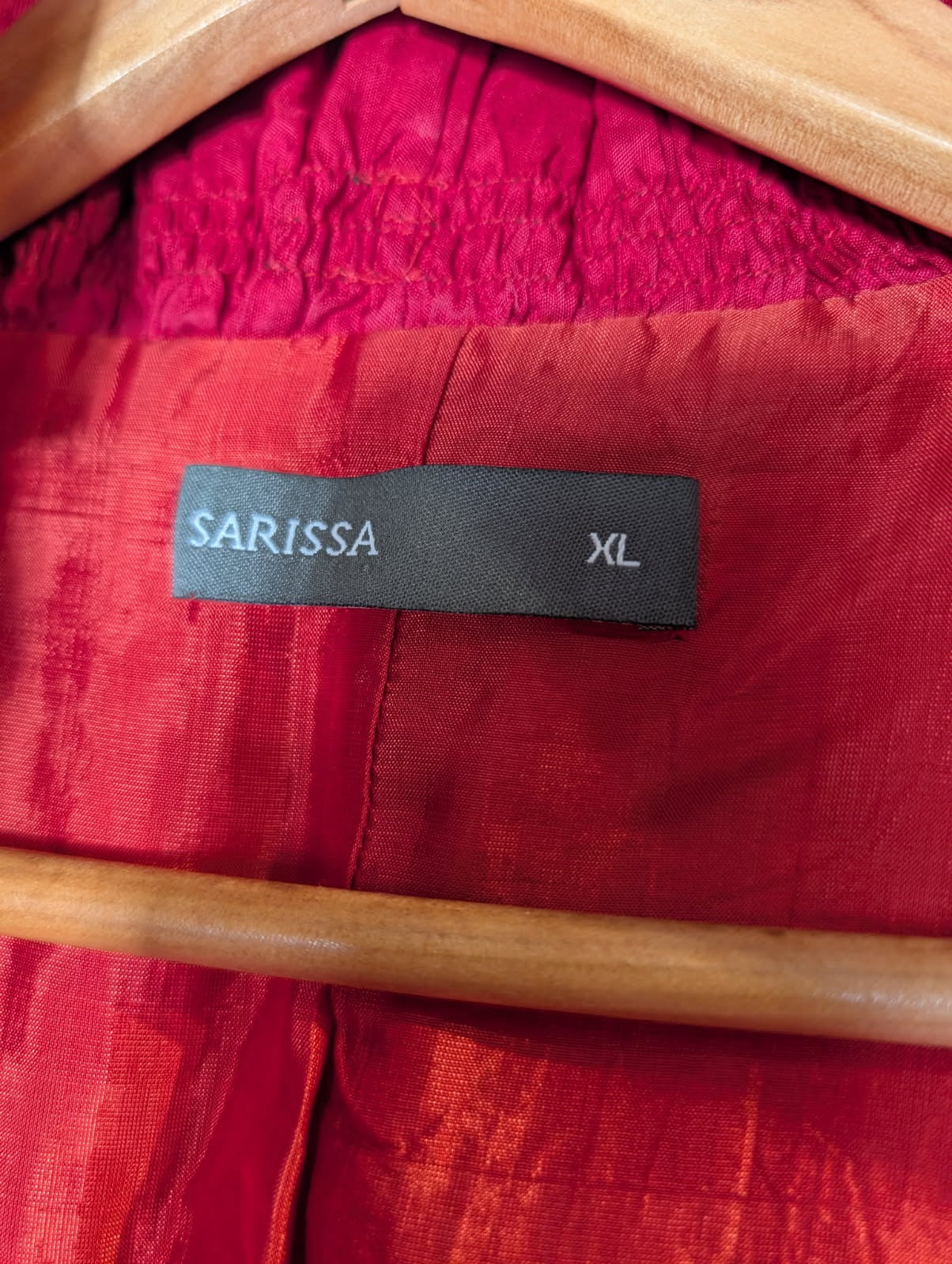 Sarissa Red Silk Ruffled Trim Jacket - Women's Size XL - Image 7
