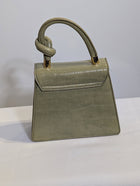 Charles & Keith Croc-Effect Knot Handle Bag Sage Green - Image 4