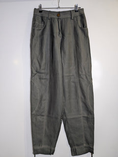 Veronika Maine Contrast Stitch Trousers Olive Green Size 8 - Image 7