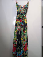 Camilla Parrot and Fruit Print Silk Maxi Dress with Crystal Embellishments - Image 2