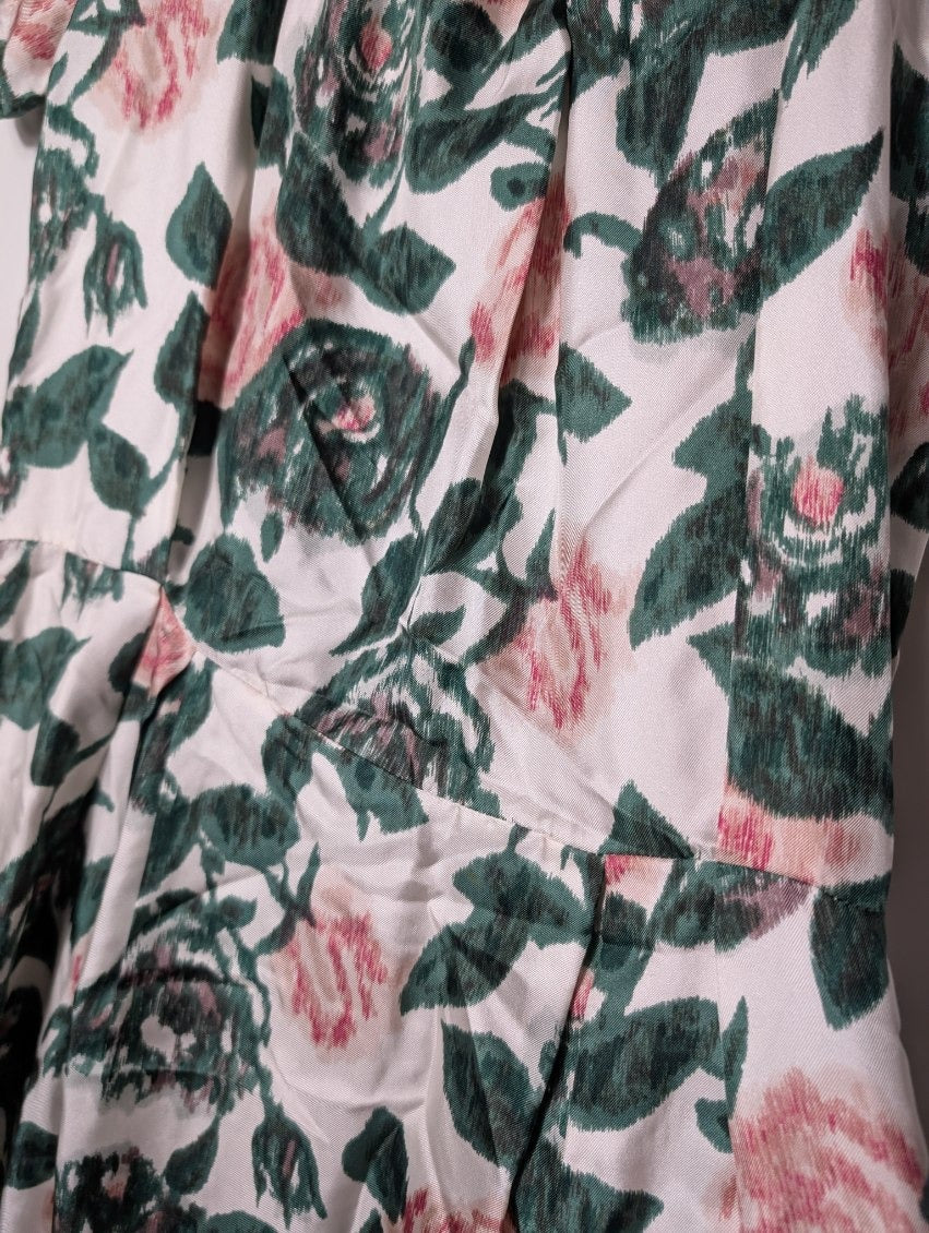 Lee Mathews Silk Rose Print Midi Dress - Size 1 - Image 7