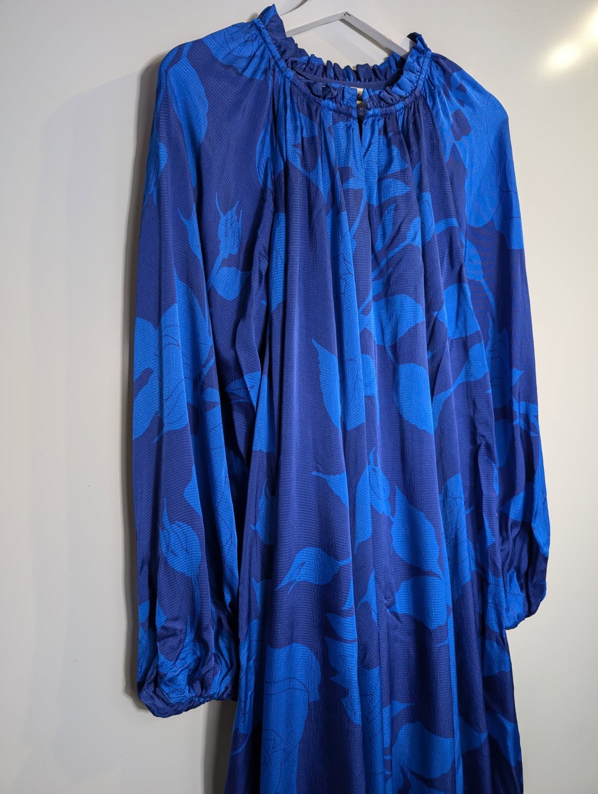 Aje Floral Midi Dress Blue Size 8 - Image 3