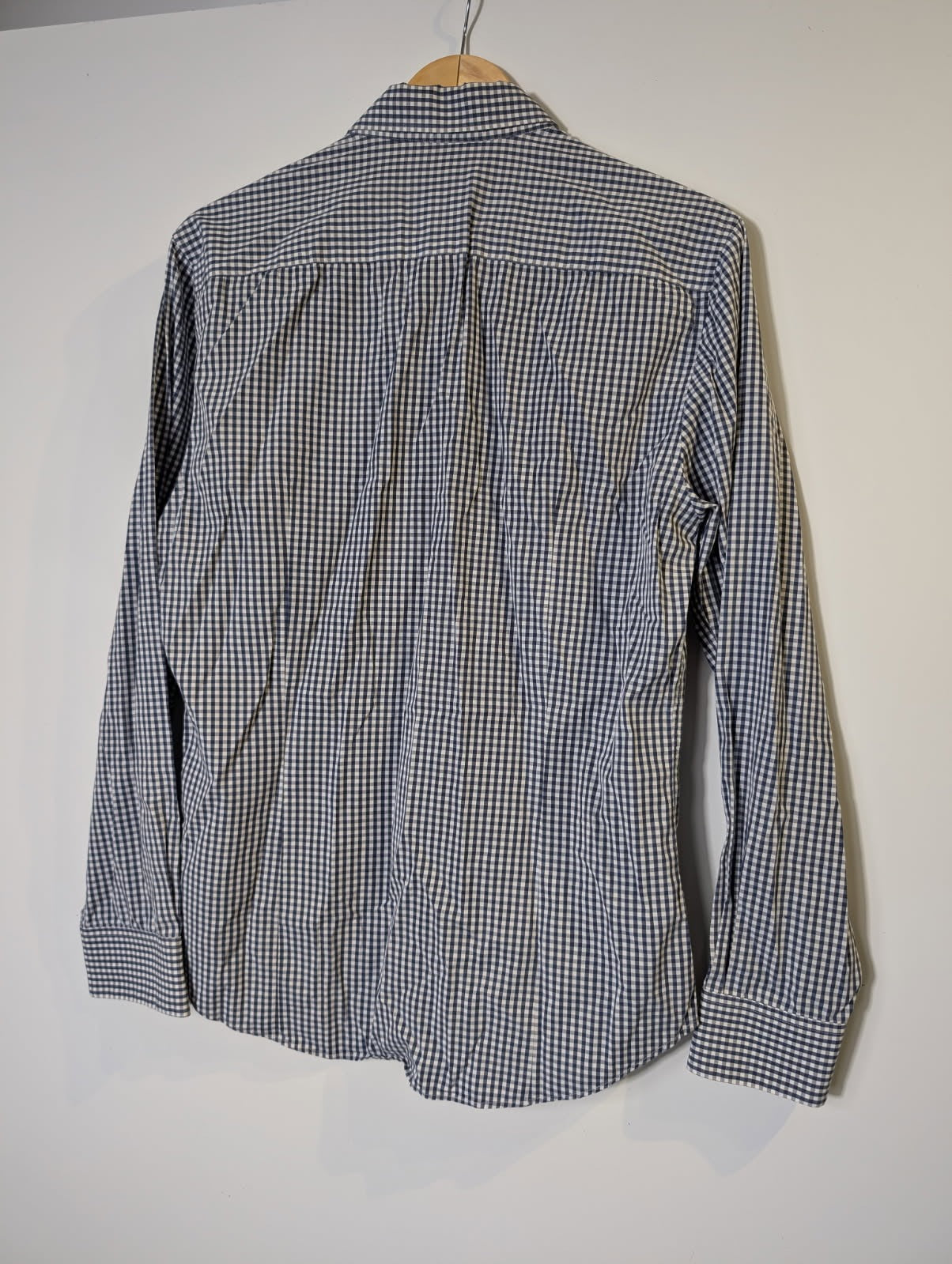 Saba Men's Long Sleeve Button-Down Shirt Navy White Gingham - Image 3