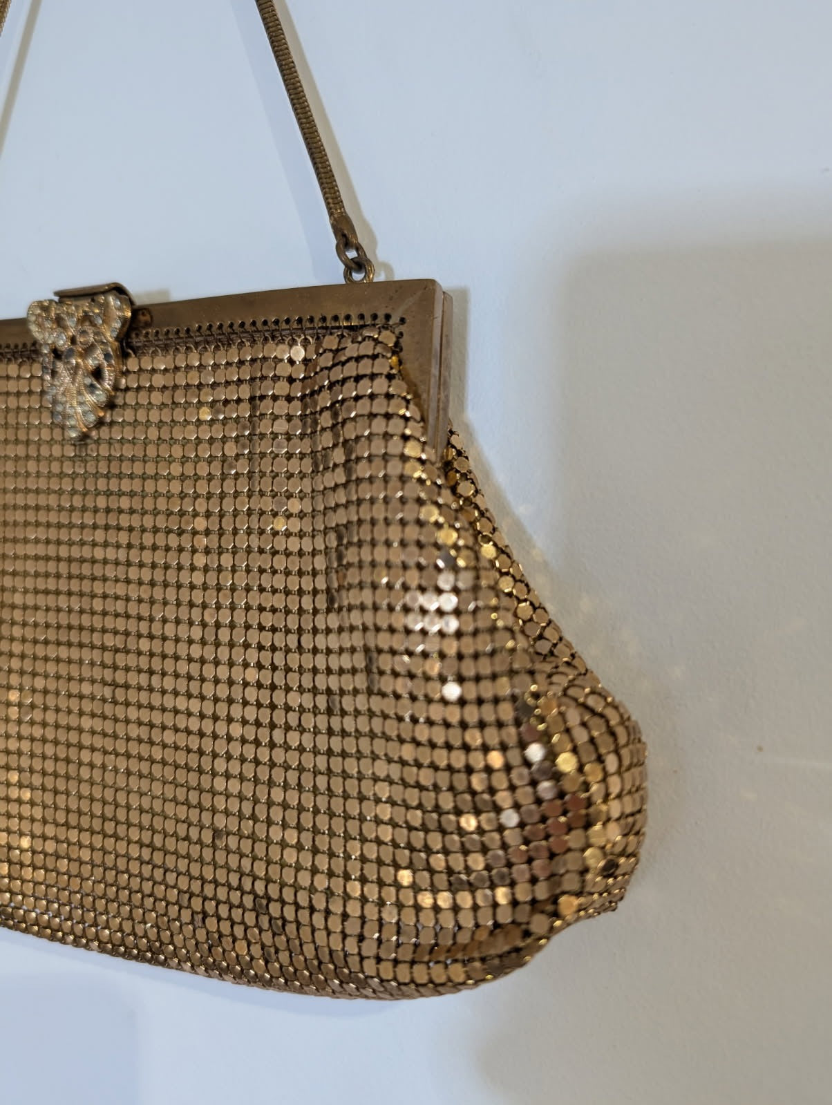 Vintage Oroton Gold Tone Mesh Evening Handbag - Made In West Germany - Image 7