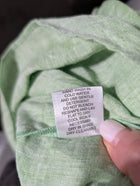 Alessandra Linen Ruffle-Front Cap-Sleeve Blouse Sage Green Size S - Image 7