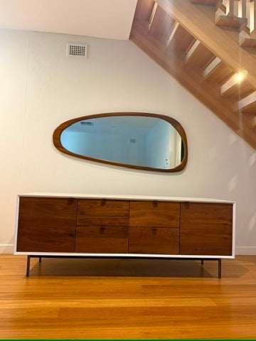 West Elm Mid-Century Modern Organic Teak Wall Mirror - Image 7