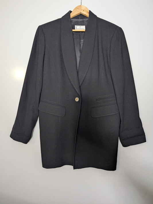 Anthea Crawford Women's Blazer - Pure New Wool Black Size 14 - Image 1